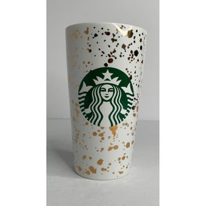 Starbucks 2019 Holiday Confetti Ceramic White Travel Tumbler 12oz